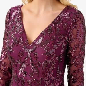 Adrianna Papell Evening Gown Color Cassis